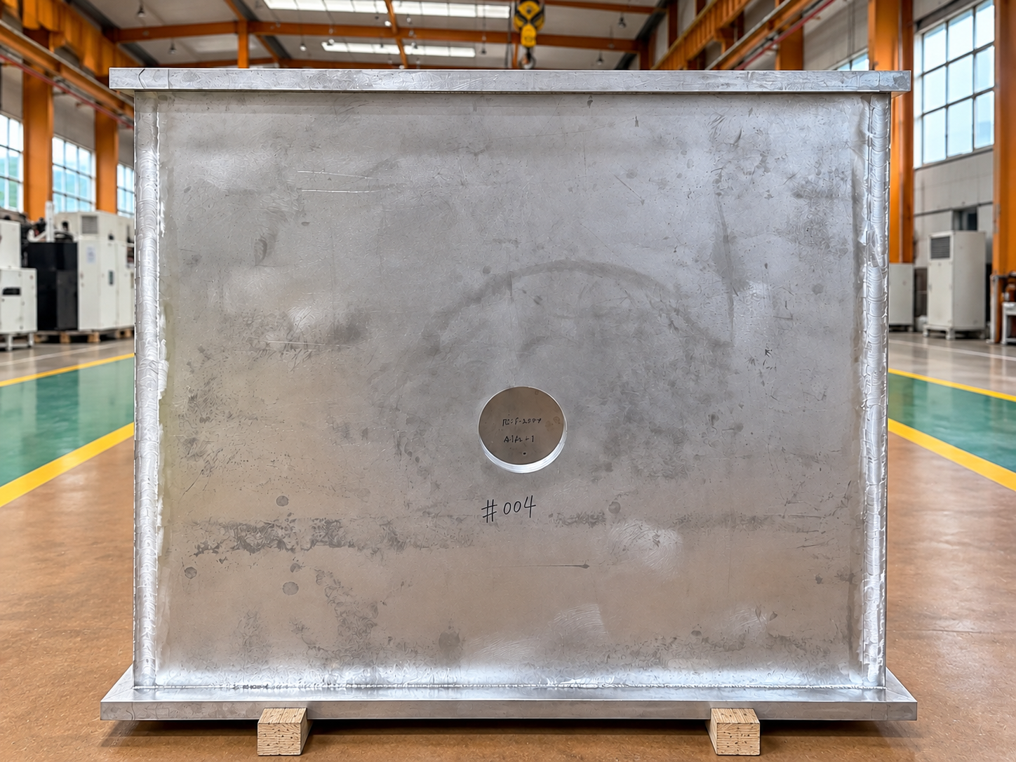 Large aluminum vacuum chamber manufactured using friction stir welding