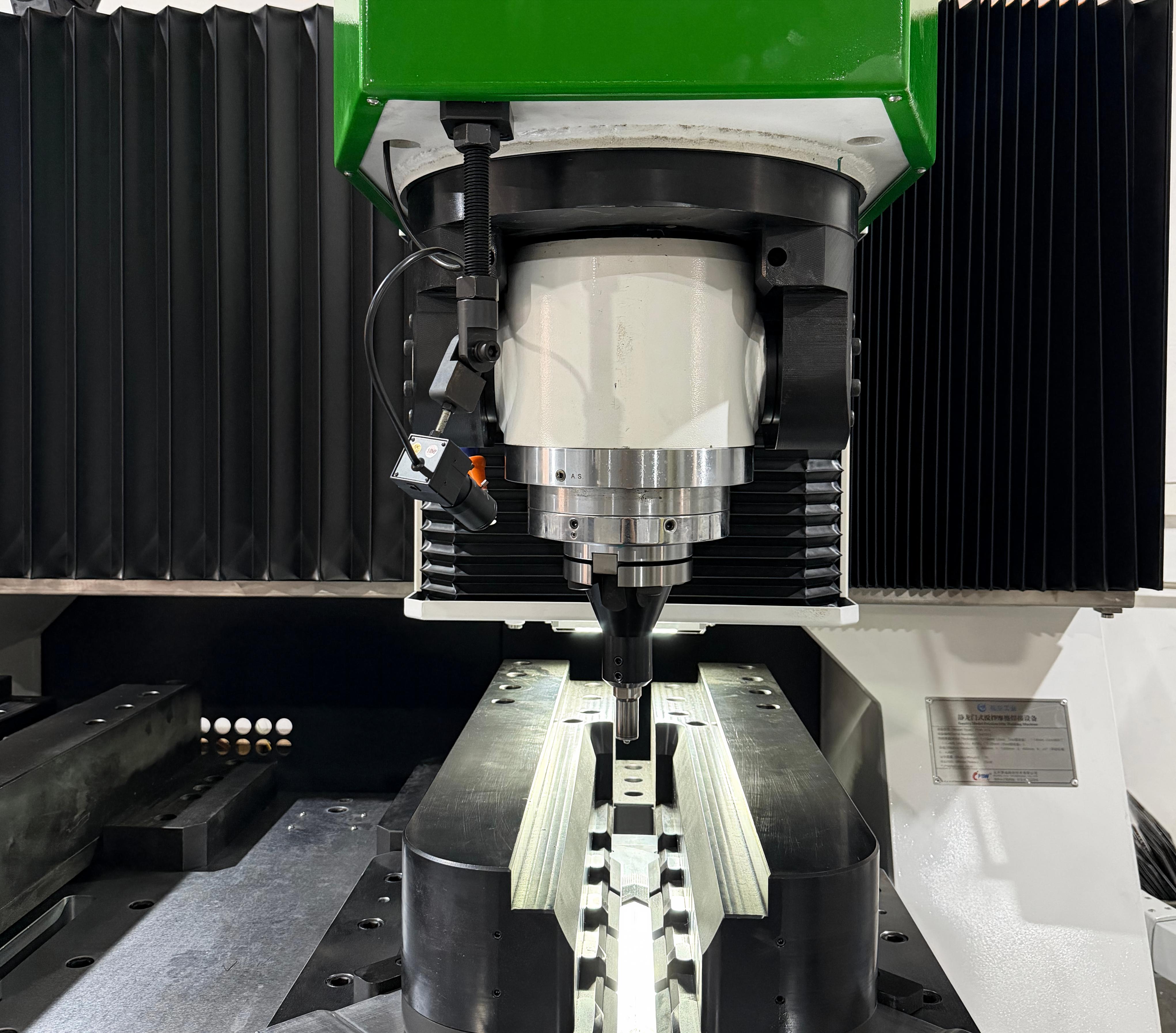Industrial friction stir welding machine with tooling and fixtures for aluminum alloy components